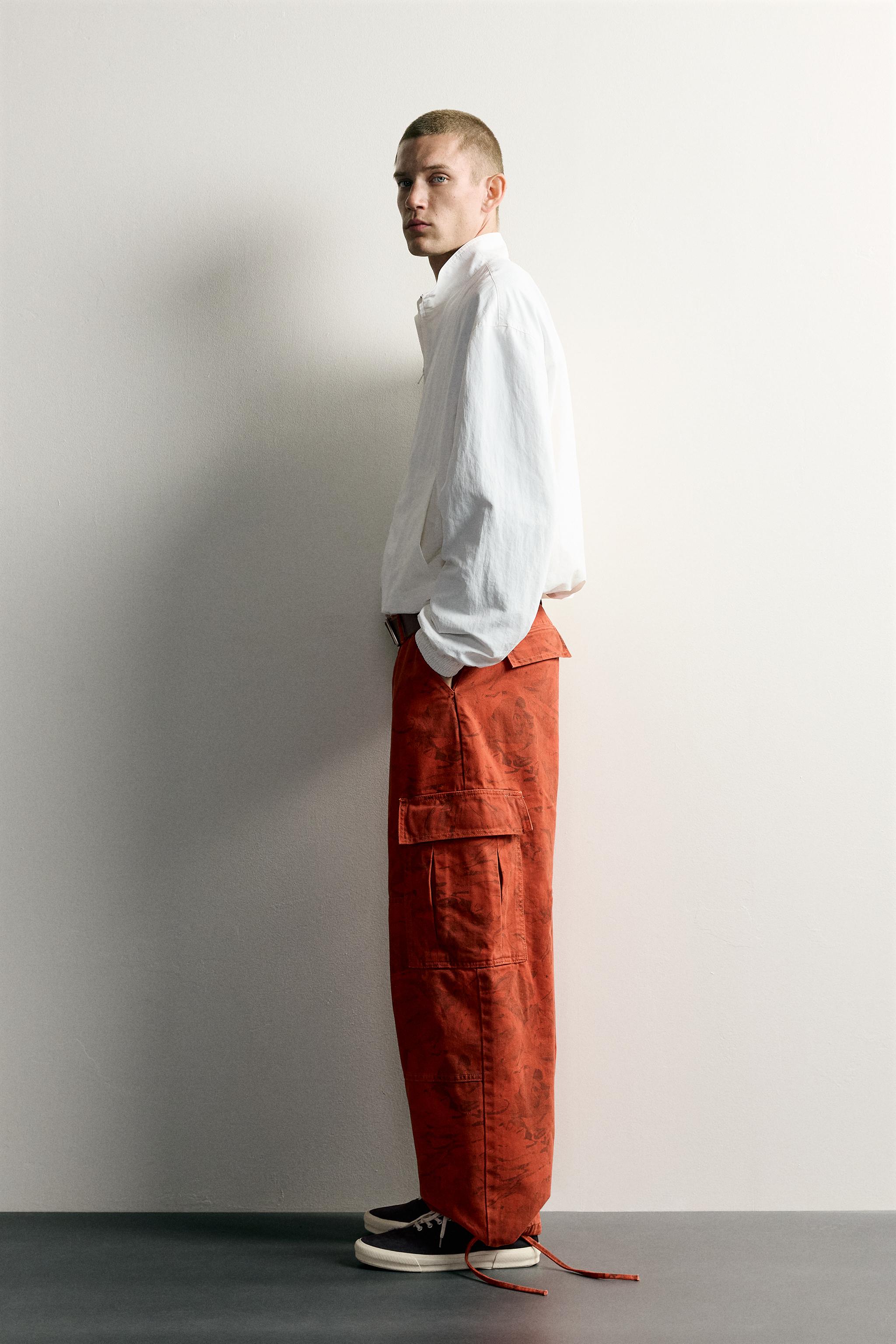 ABSTRACT-PRINT BALLOON-FIT CARGO PANTS